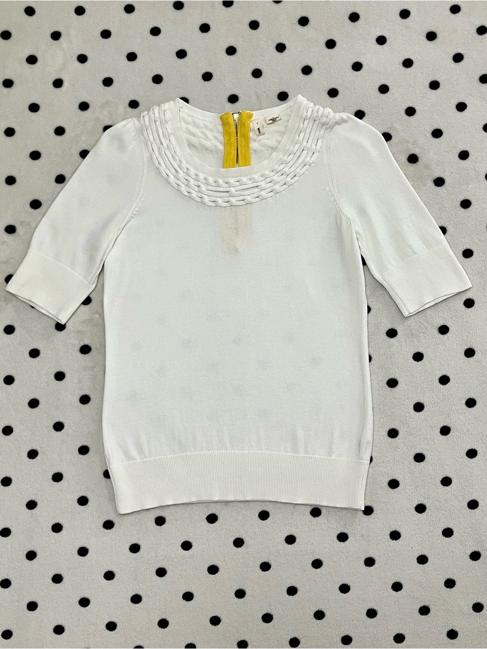 Moth by Anthropologie Braided Scoop Neck Knit Top Size S